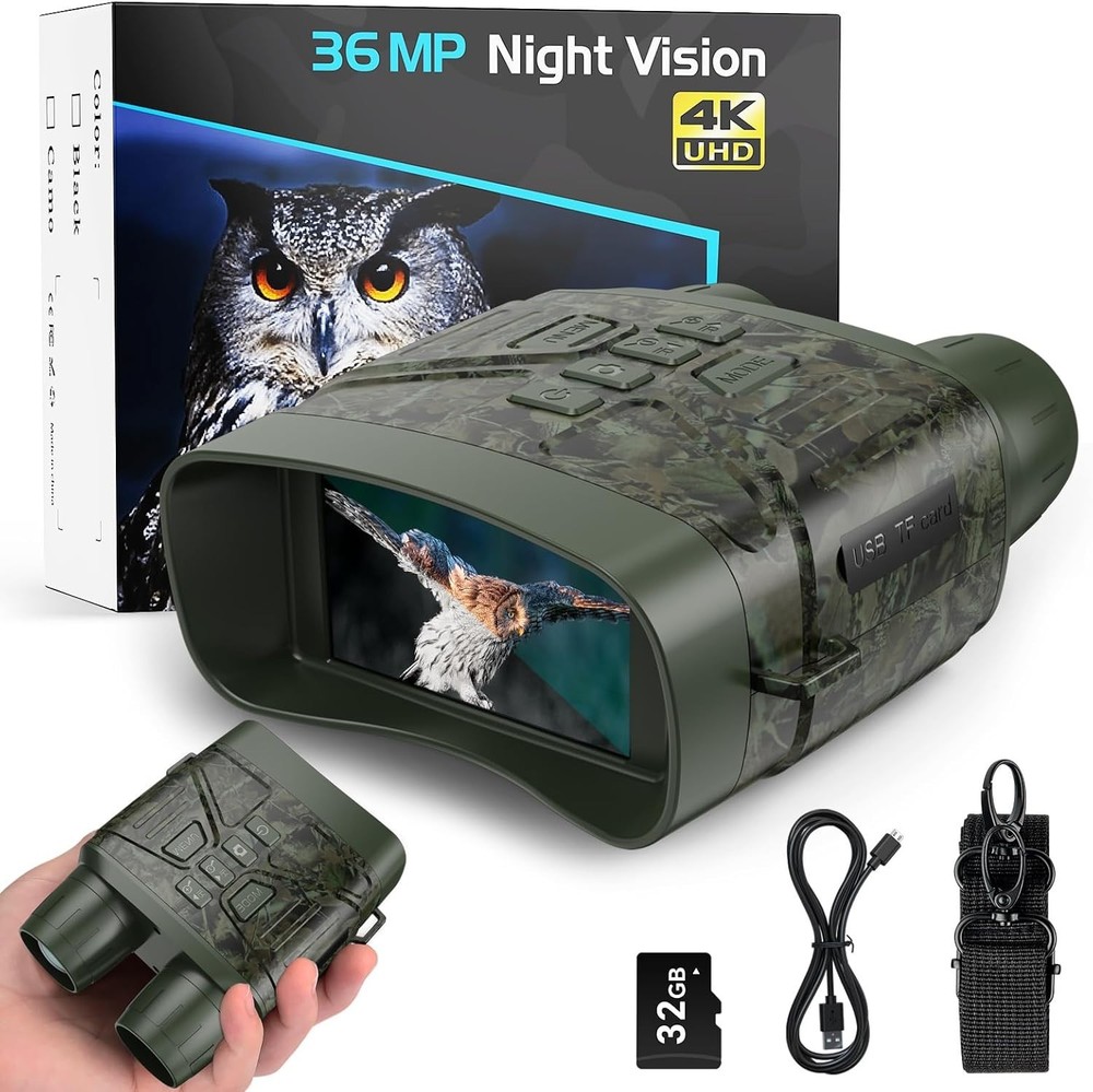 Advanced Night Vision Binoculars with 36MP & 4K Video for Nighttime Exploration