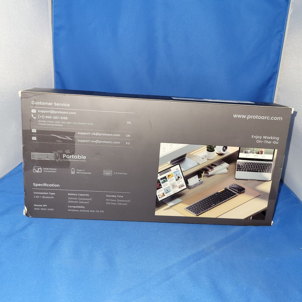 Foldable Keyboard and Mouse, XKM01 Folding Bluetooth Keyboard Mouse Black Gray