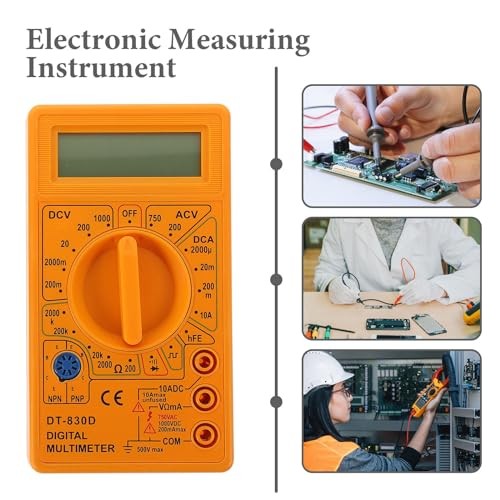 -830D Digital Multimeter with Buzzer Portable 3 1/2 LCD Display Tester for