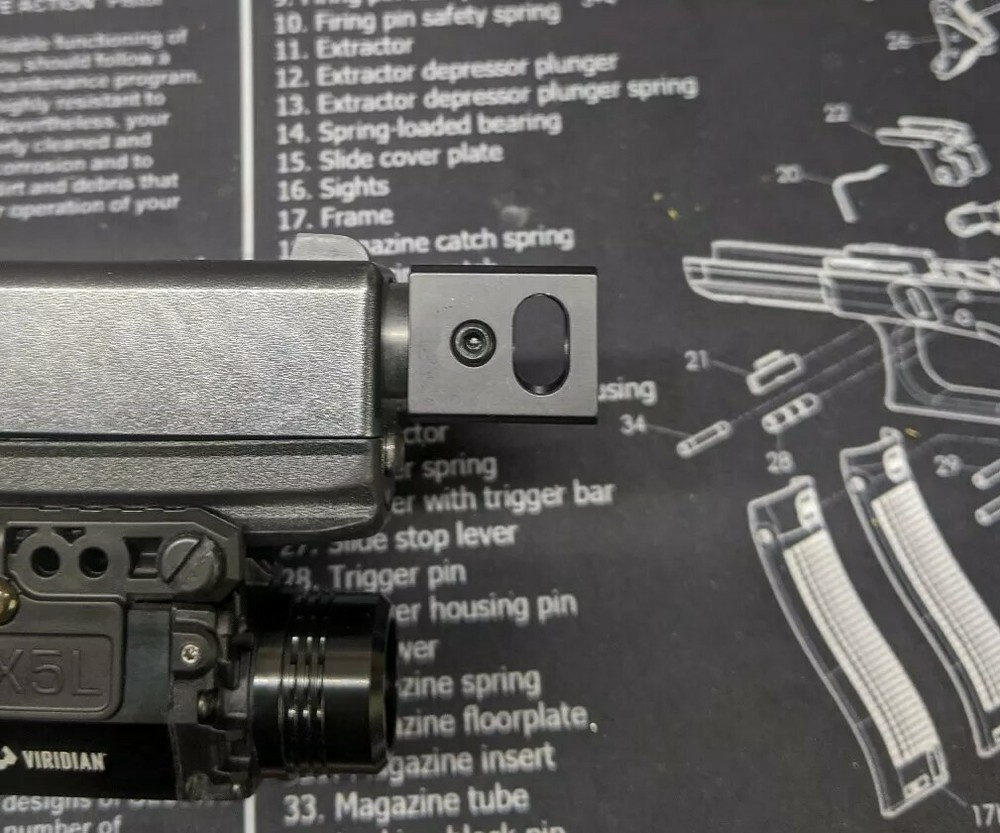 10mm Muzzle Brake 37/64"-28 TPI, Black anodize, Thread on, Micro