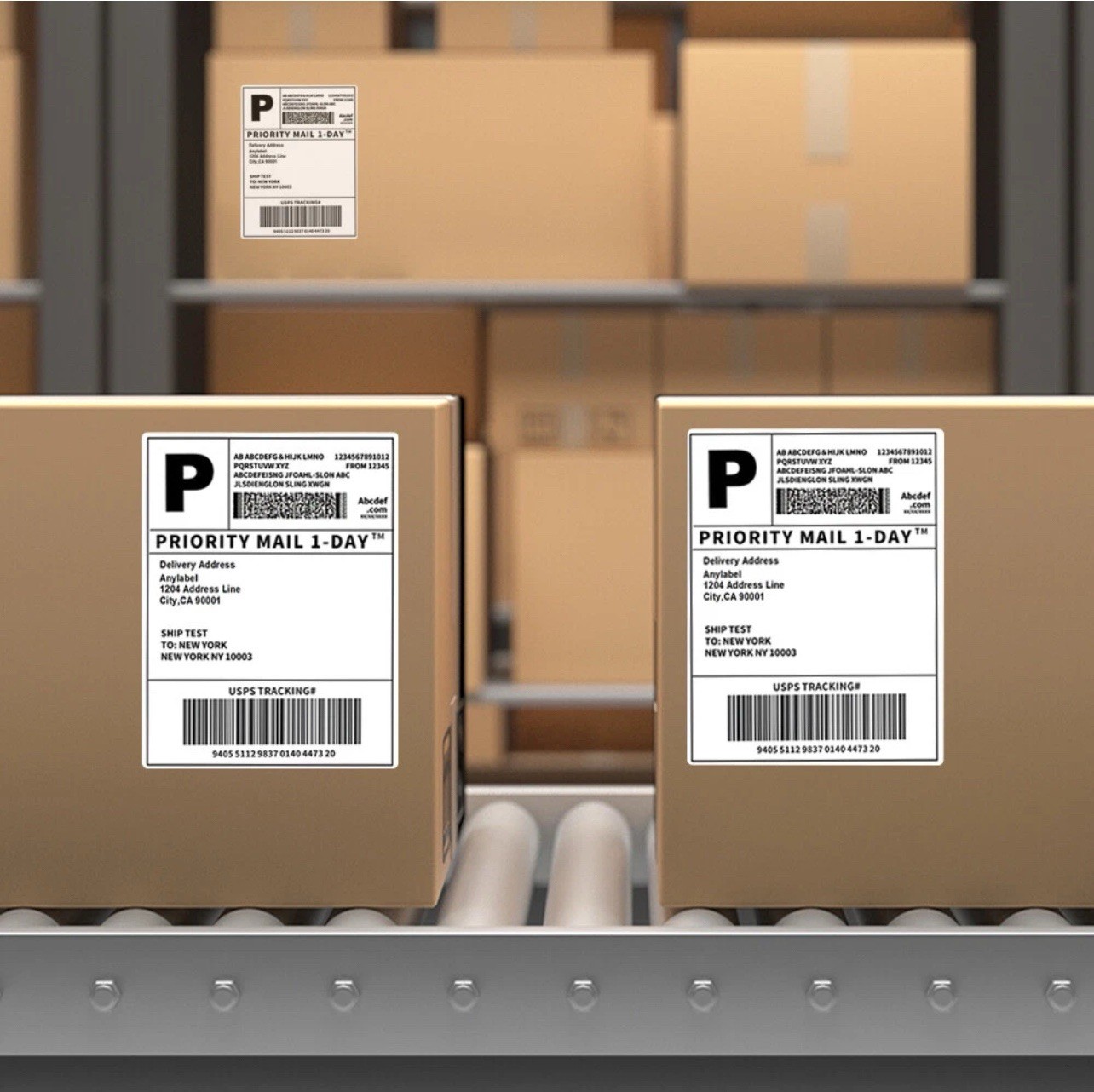 4"x6" Fanfold Direct Thermal Shipping Labels for Zebra and Rollo 500 PCS