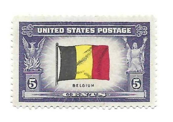 STAMP US SCOTT 914 "Belgium"  5 CENT 1943 MH
