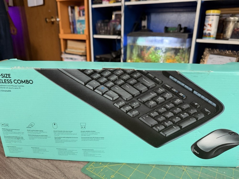 Logitech Wireless Keyboard & Mouse Combo M325, Quiet Keys, Full-Size Mouse, USB