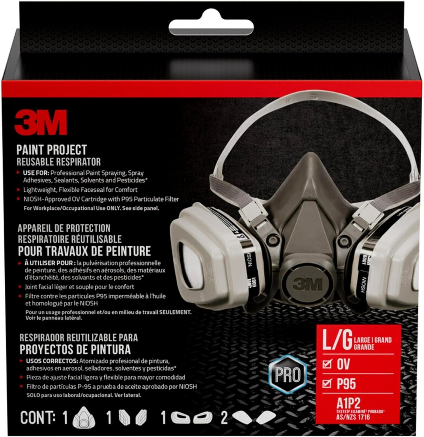 3M P95 Organic Vapor Paint Project Reusable Respirator 6311 Large *NEW See Box*