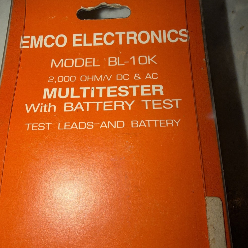 Vintage Analog Multimeter Emco Electronics Model BL-10K Ohm/V DC AC