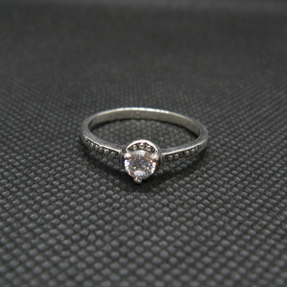 Genuine Sterling Silver Solitaire Ring Solid Hallmarked 925 4.5mm Cubic Zirconia
