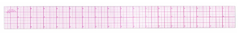 C-THRU 8ths 18" BEVELED TRANSPARENT ART GRAPH RULER ZERO CENTERING SCALE