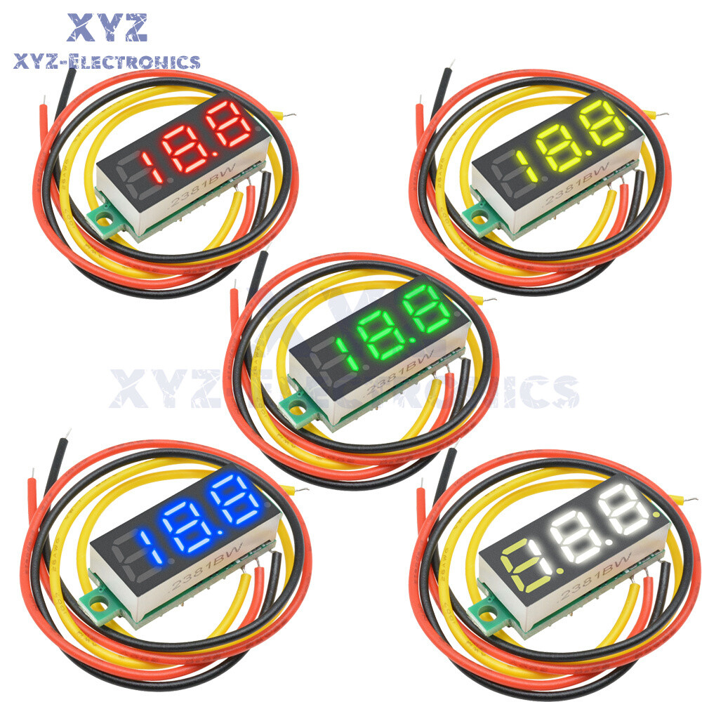 10pc DC 0-100V Mini 0.28 inch 3-Digital Voltmeter LED Voltage Panel Meter 3-Wire