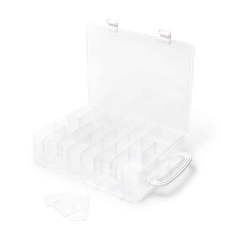 Double-Sided Thread Storage Box 48 Spools Transparent Durable Carrying Handle US