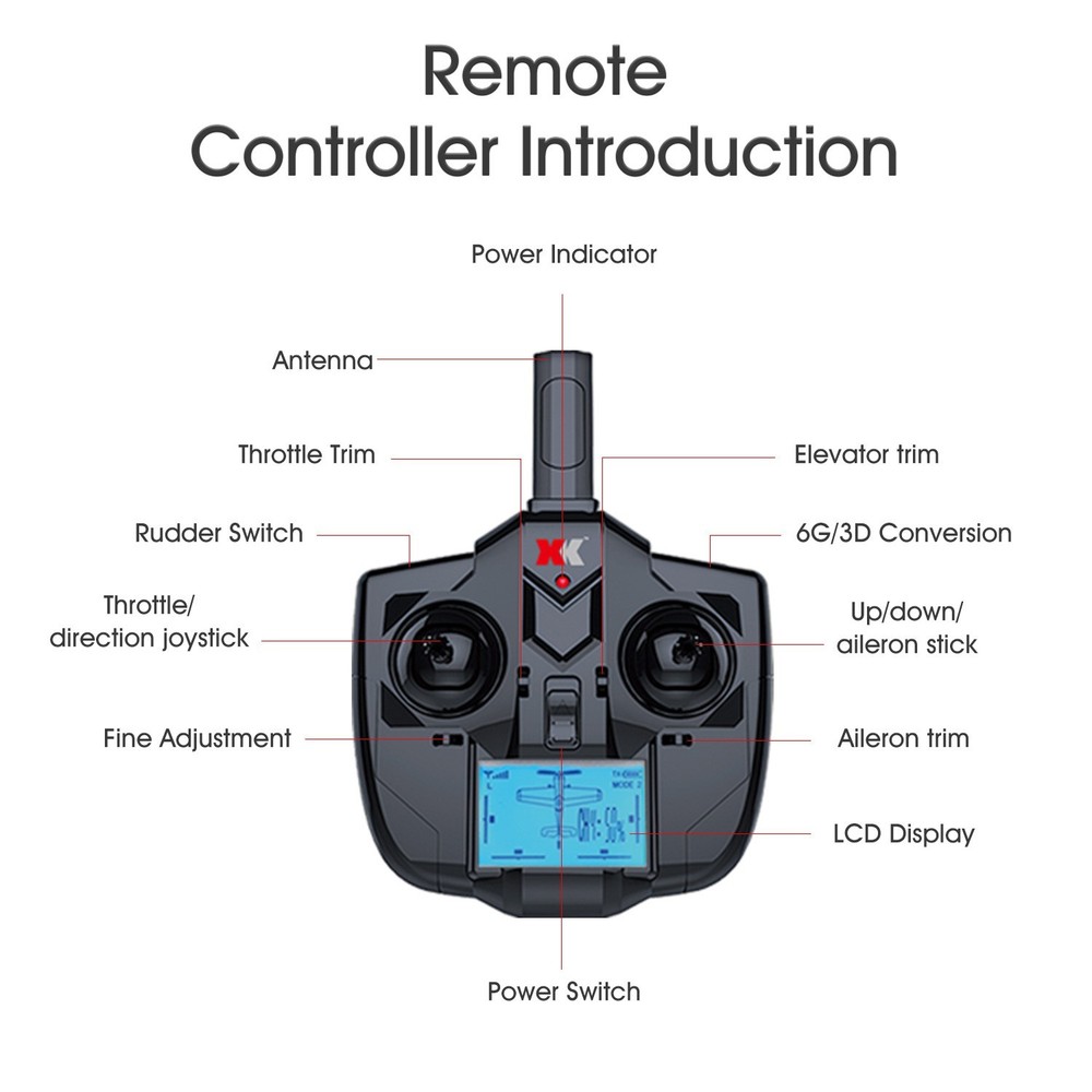 Original Remote Controller, Compatible with WLtoys A160 RC Plane