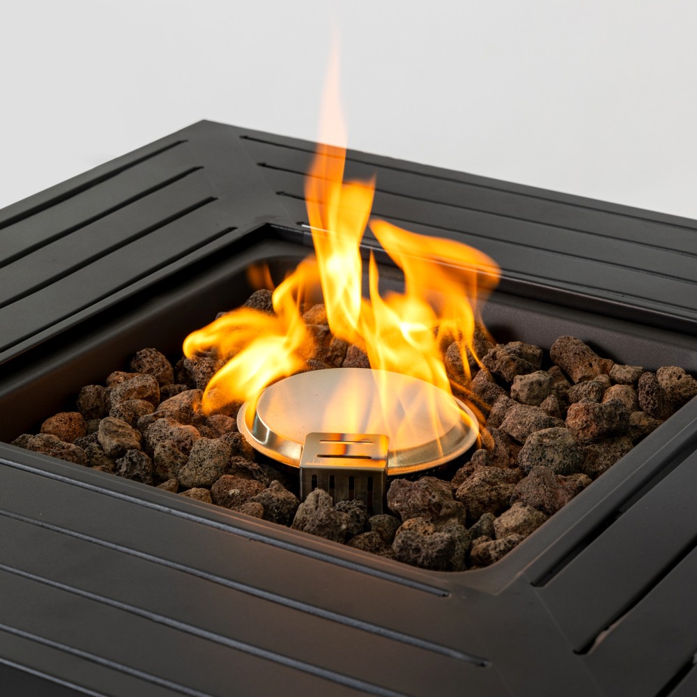 Propane Fire Pit Table with Waterproof Cover and Adjustable Flame