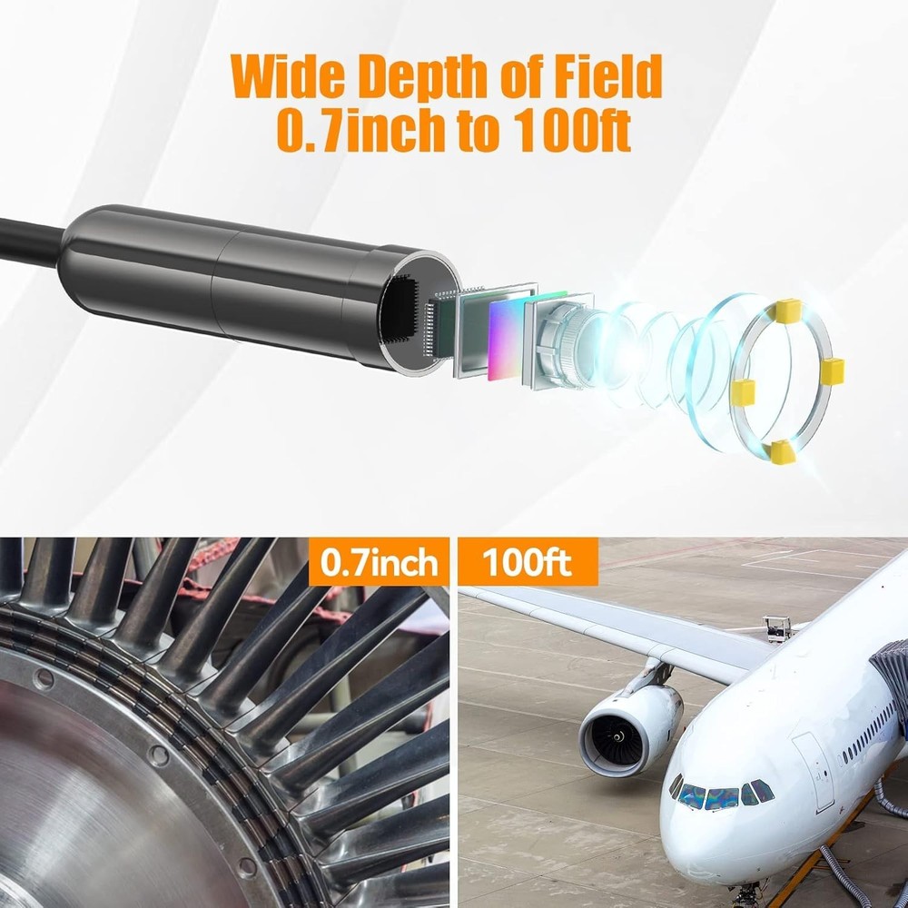 High-Definition 5MP Endoscope with USB Connectivity and Adjustable Lighting