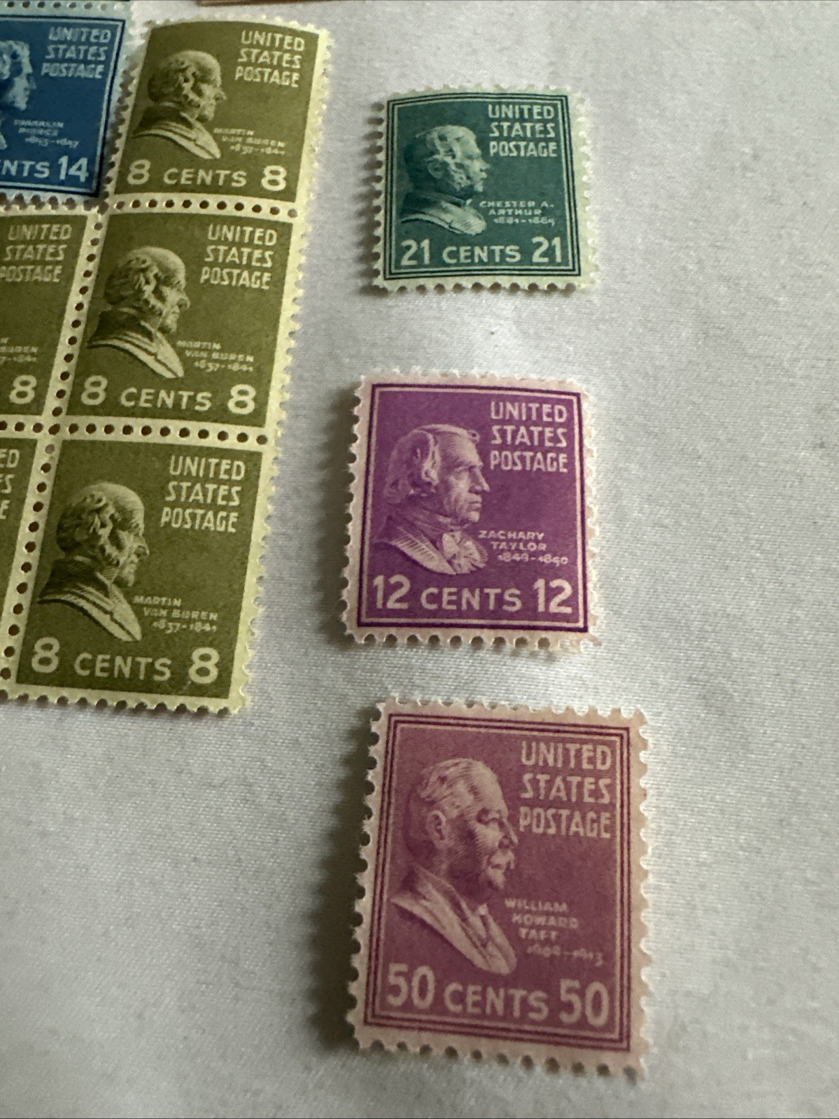 Lot Of US Stamps 1/2 Cent To 50 Cents Block Plate Unused