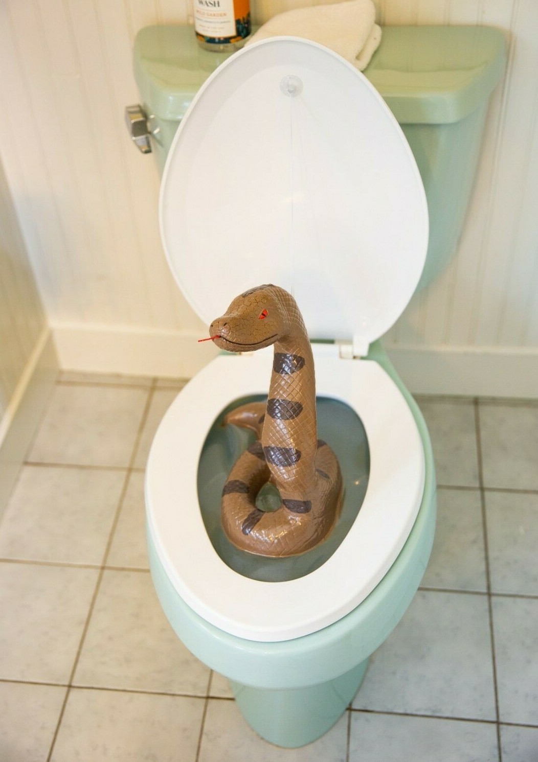 Snake Toilet Bowl Monster - Hisss-terically funny! Bathroom Scary Gag Prank Joke