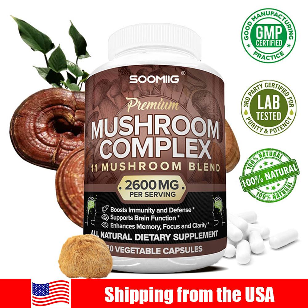 Mushroom Complex Capsules Improve Concentration, Memory and Immunity 120Capsules