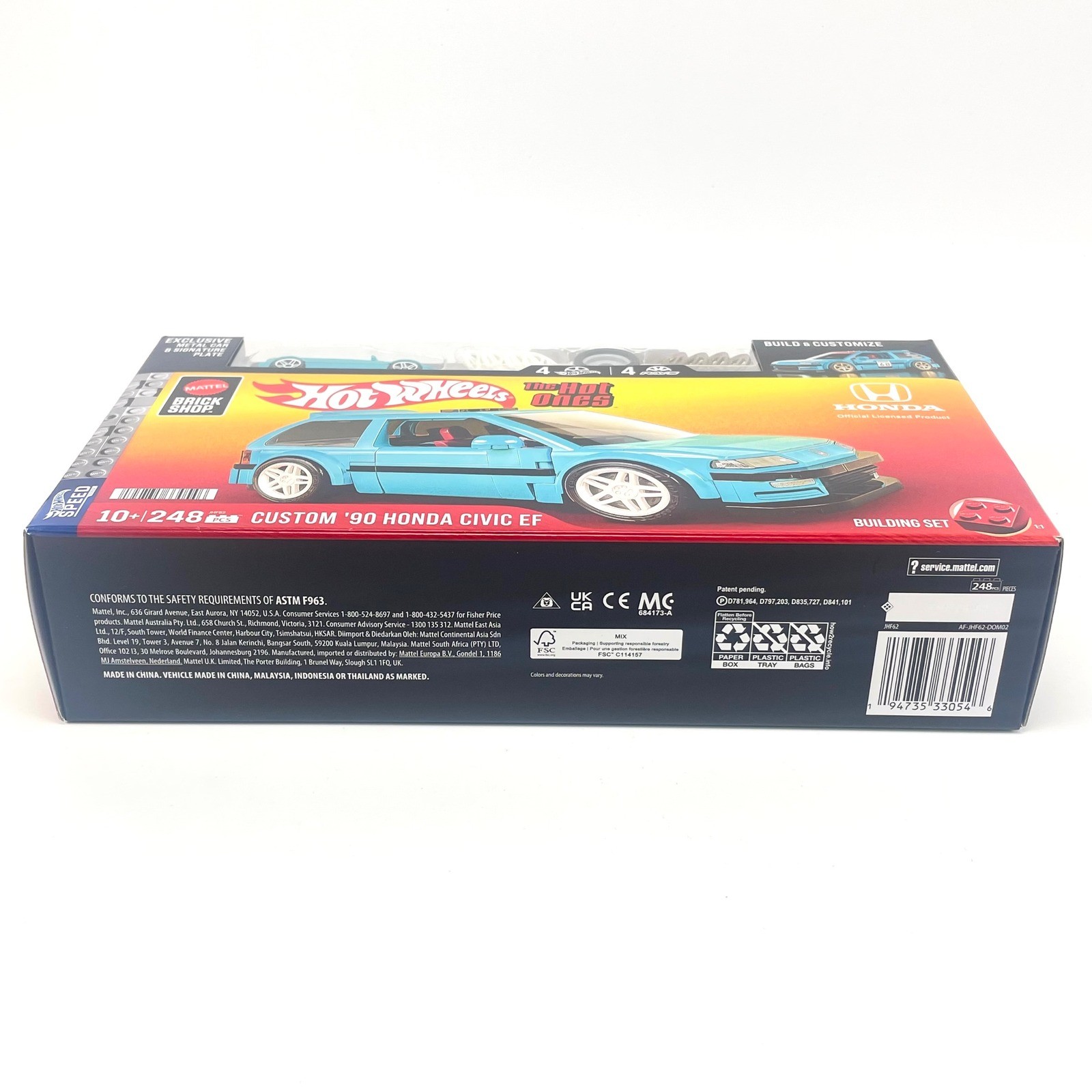 Hot Wheels Mattel Brick Shop Custom '90 Honda Civic EF Building Set 248 PCS