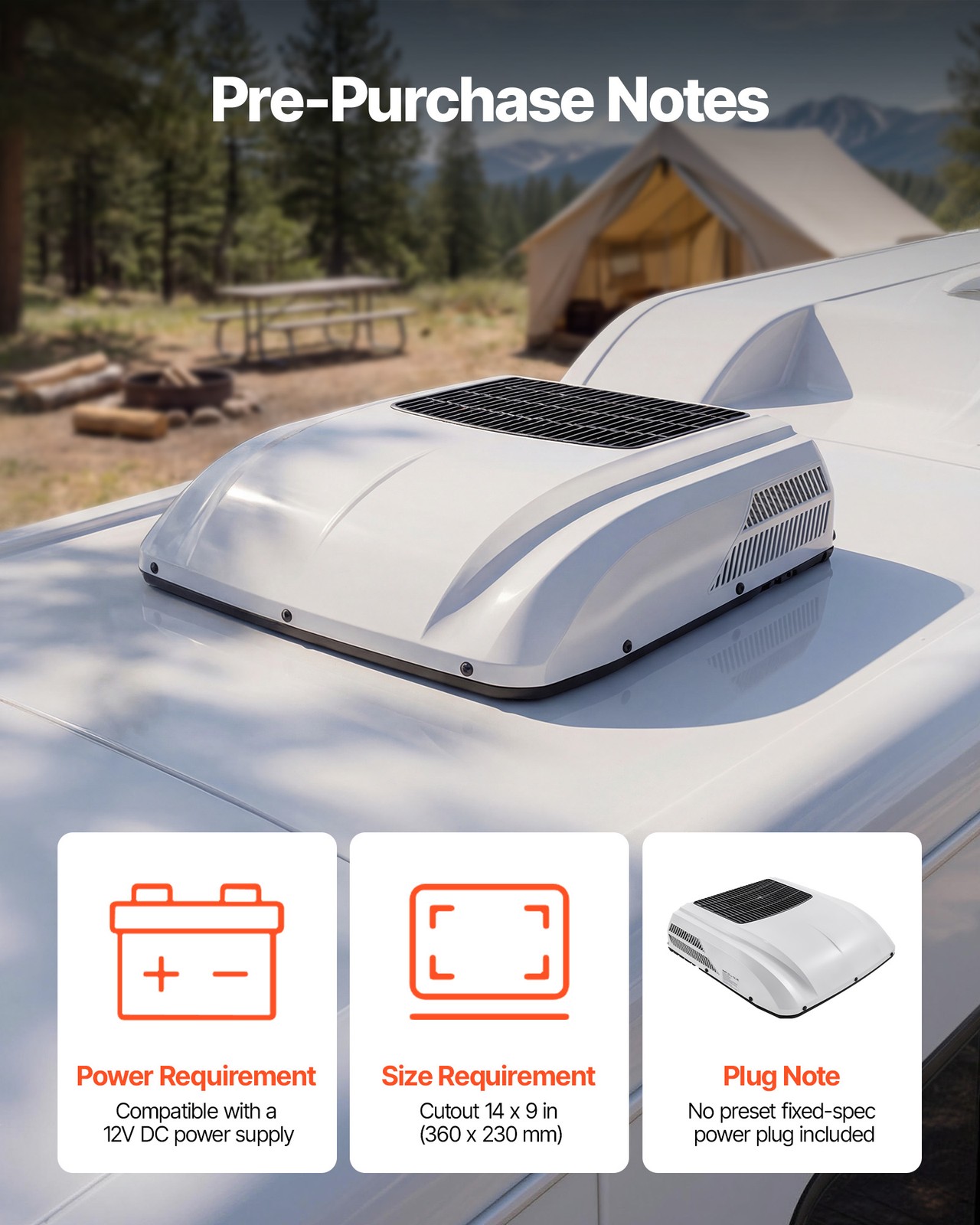 VEVOR Truck Air Conditioner RV Rooftop AC Unit 12V 10000 BTU for Truck RV Camper