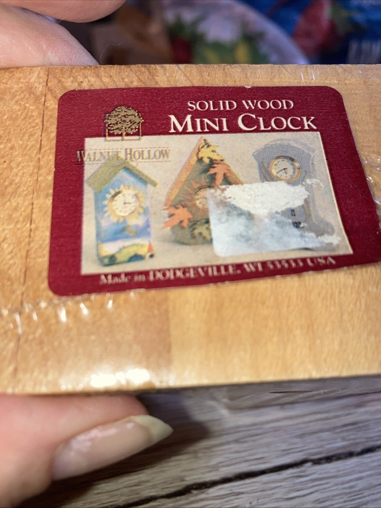 Walnut Hollow Solid Wood CLOCK 1 3/8" Mini Bezel Birdhouse Shape NEW