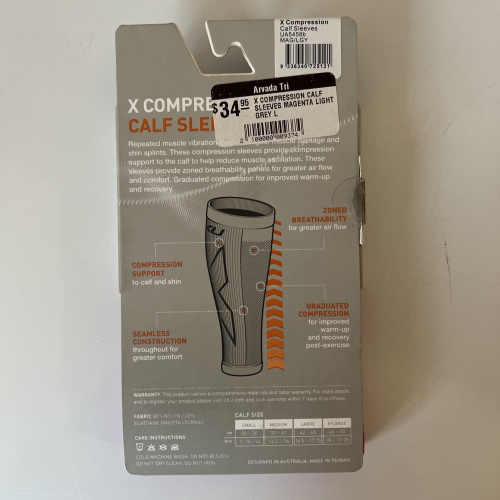 2XU Unisex X Compression Calf Sleeves