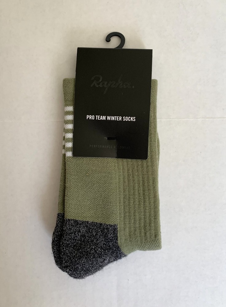 RAPHA Pro Team Winter Socks Green Size XS New