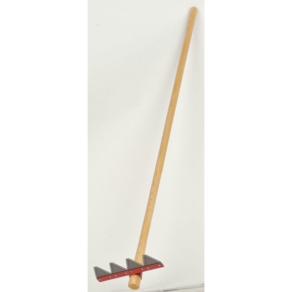Council Tool Lw12-60 12 In Steel Fire Rake, 4 Tines, 60 In L Wood Handle