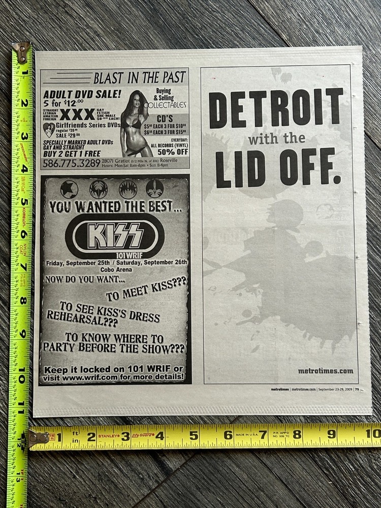 KISS Concert Ad Alive 35 Tour Cobo Detroit Sept 101 WRIF Contest Vintage Kiss