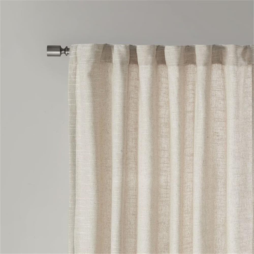 Pemberly Row Polyester Rod Pocket Panel with Fleece Lining in Natural
