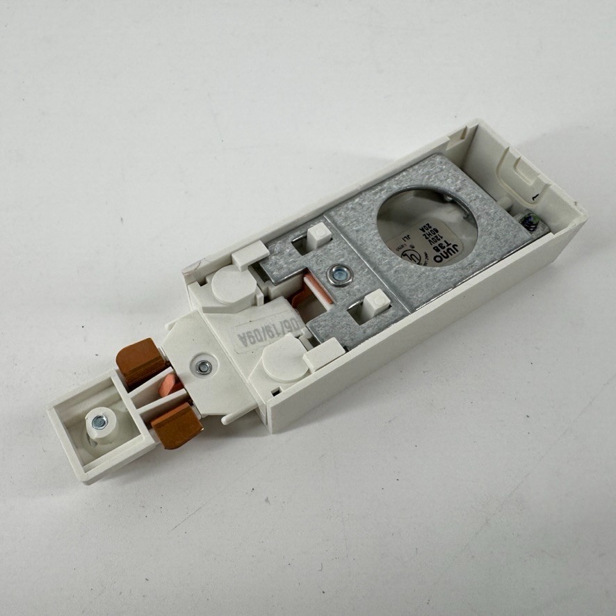 Juno T38WH Trac-Master Track Light End Feed Connector, White - NEW Open Box