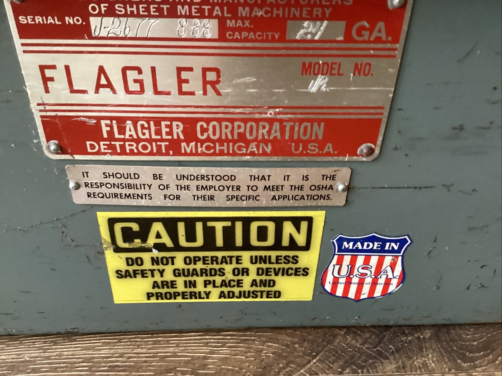 Flagler 24 Gauge Pittsburgh Machine HVAC Tested Lockformer Free Ship.