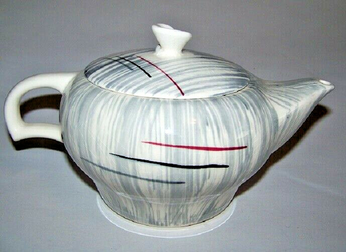 Prim Rose Light Stripes Gray Pattern Teapot 4 cup