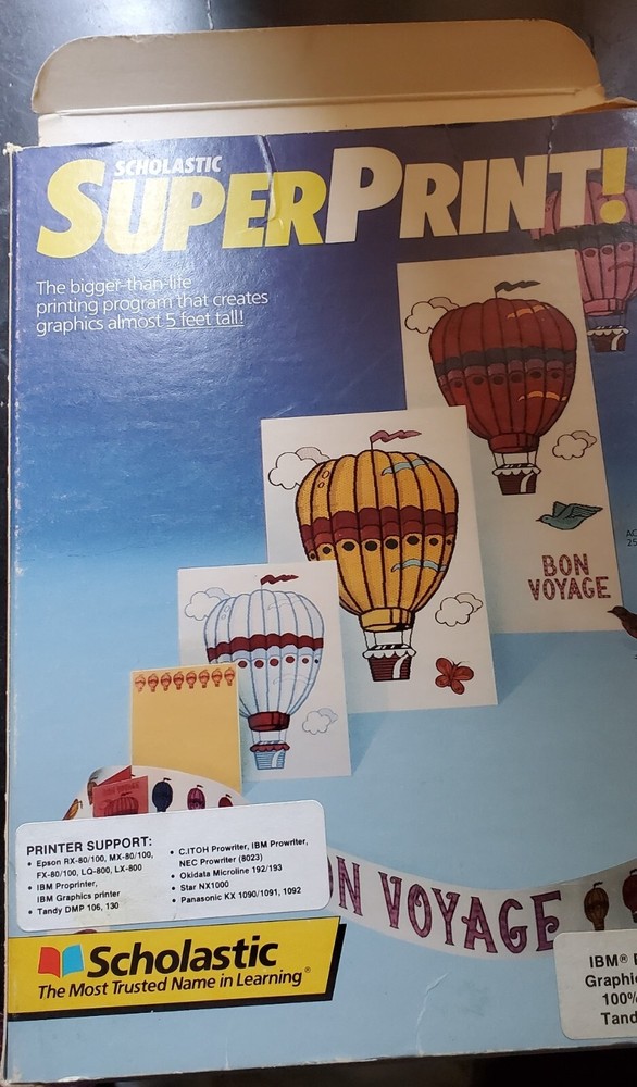 Super Print computer program Scholastic version   1988 all discs and manual