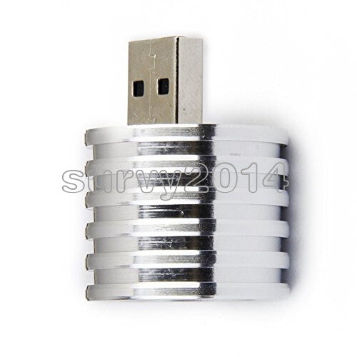 Aluminum 3W USB LED Lamp Socket Spotlight Flashlight White Light