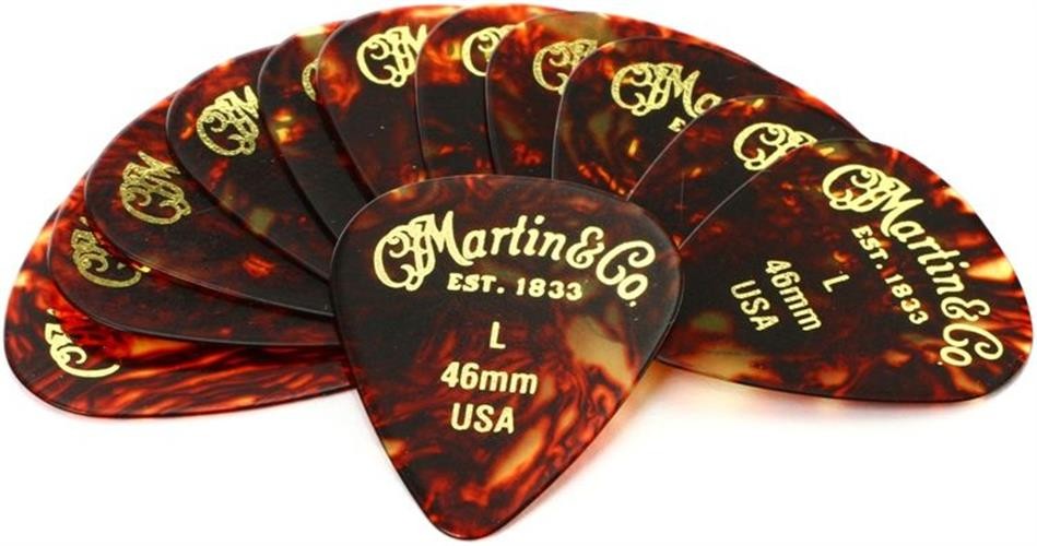 Martin 46mm Standard Tortoise Shell Pick Pack, 12pc
