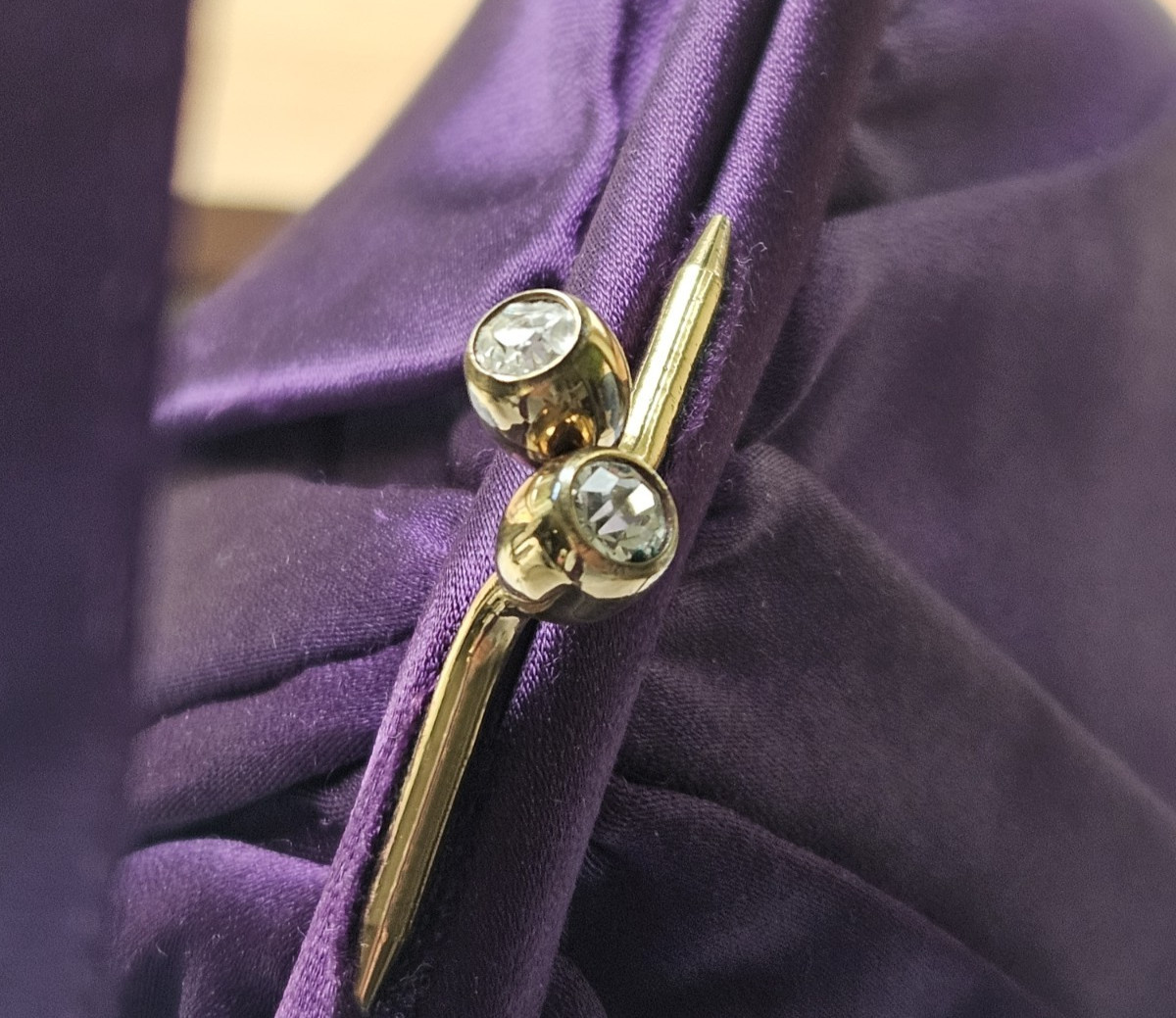 Vintage MM (Morris Moskowitz) Purple Satin Handbag Jewel Kiss Lock ~7" X 8.5"