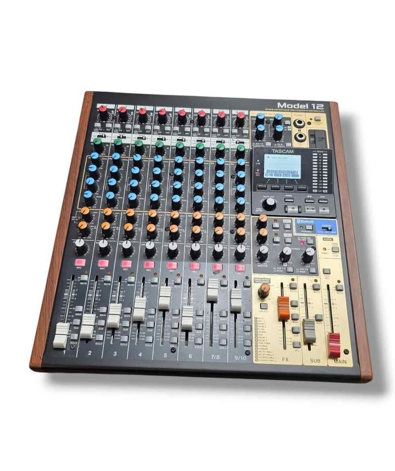 Tascam Model 12 Mixer Recorder Interface w/ Odyssey Case Powers On Clean