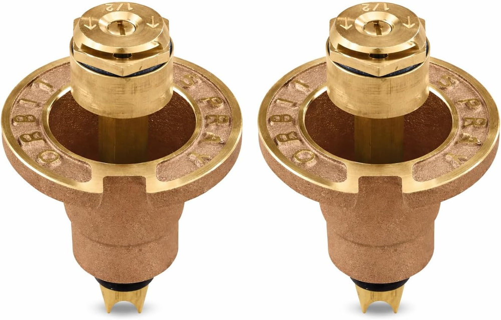 2-Pack 54071 Brass Pop-Up Flush Head Sprinkler with Half Pattern Spray Nozzle -