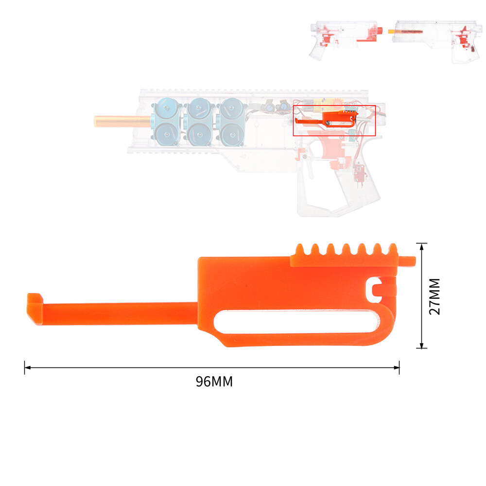 Workermod Fully auto Pusher Rod Plastic Orange for Stryfe /Swordfish / Dominator