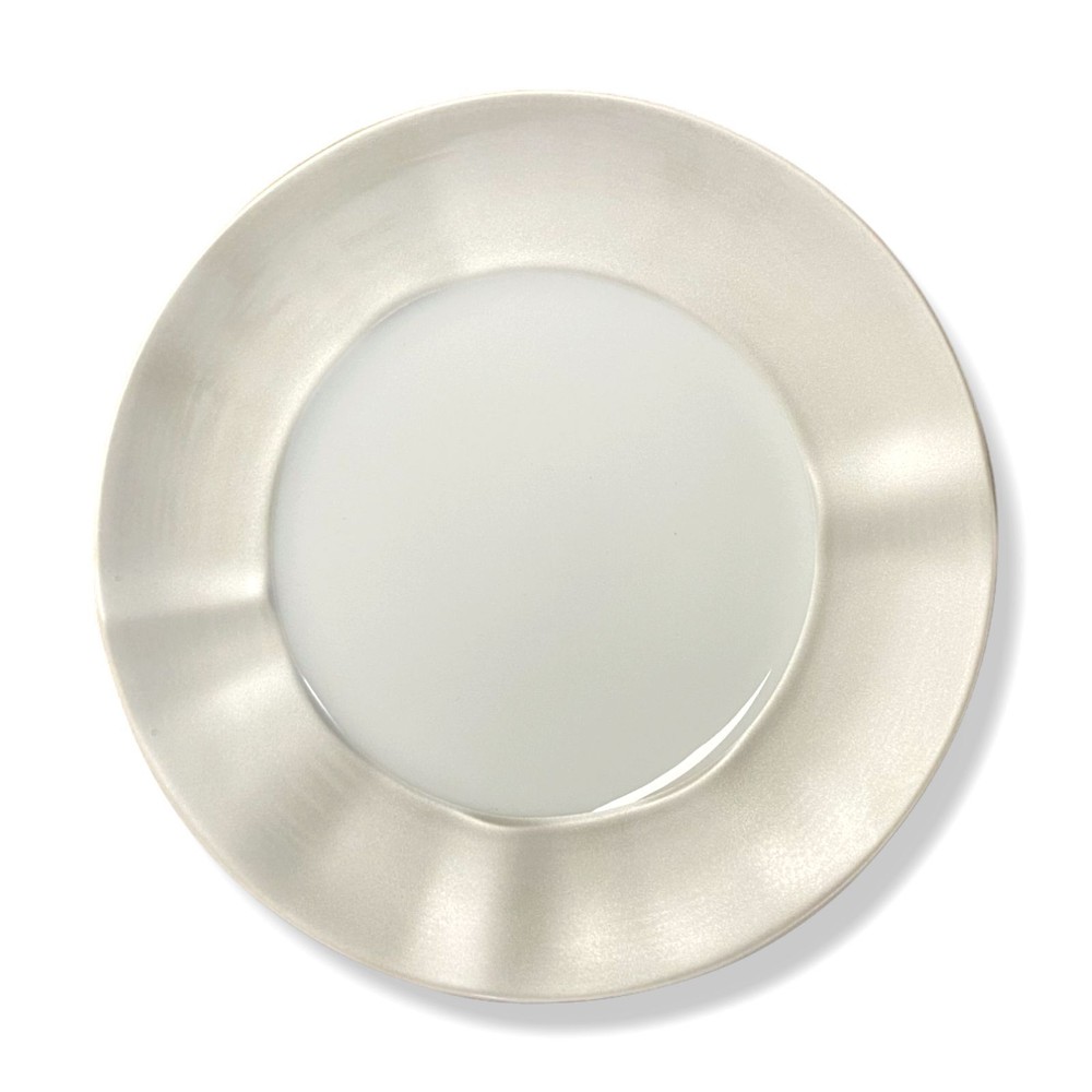NEIMAN MARCUS White Platinum Brushstroke Dinnerware 11-Piece Set