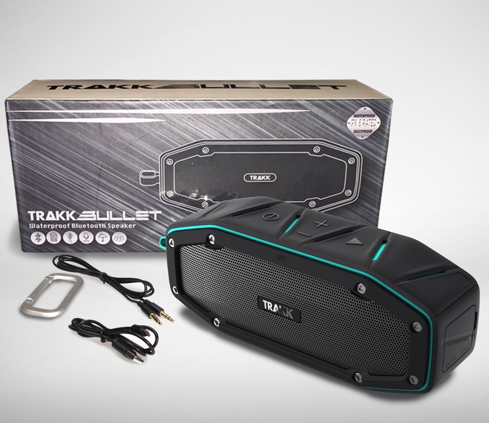 TRAKK BULLET Waterproof Bluetooth Speaker Featuring Next Generation MaxBass -