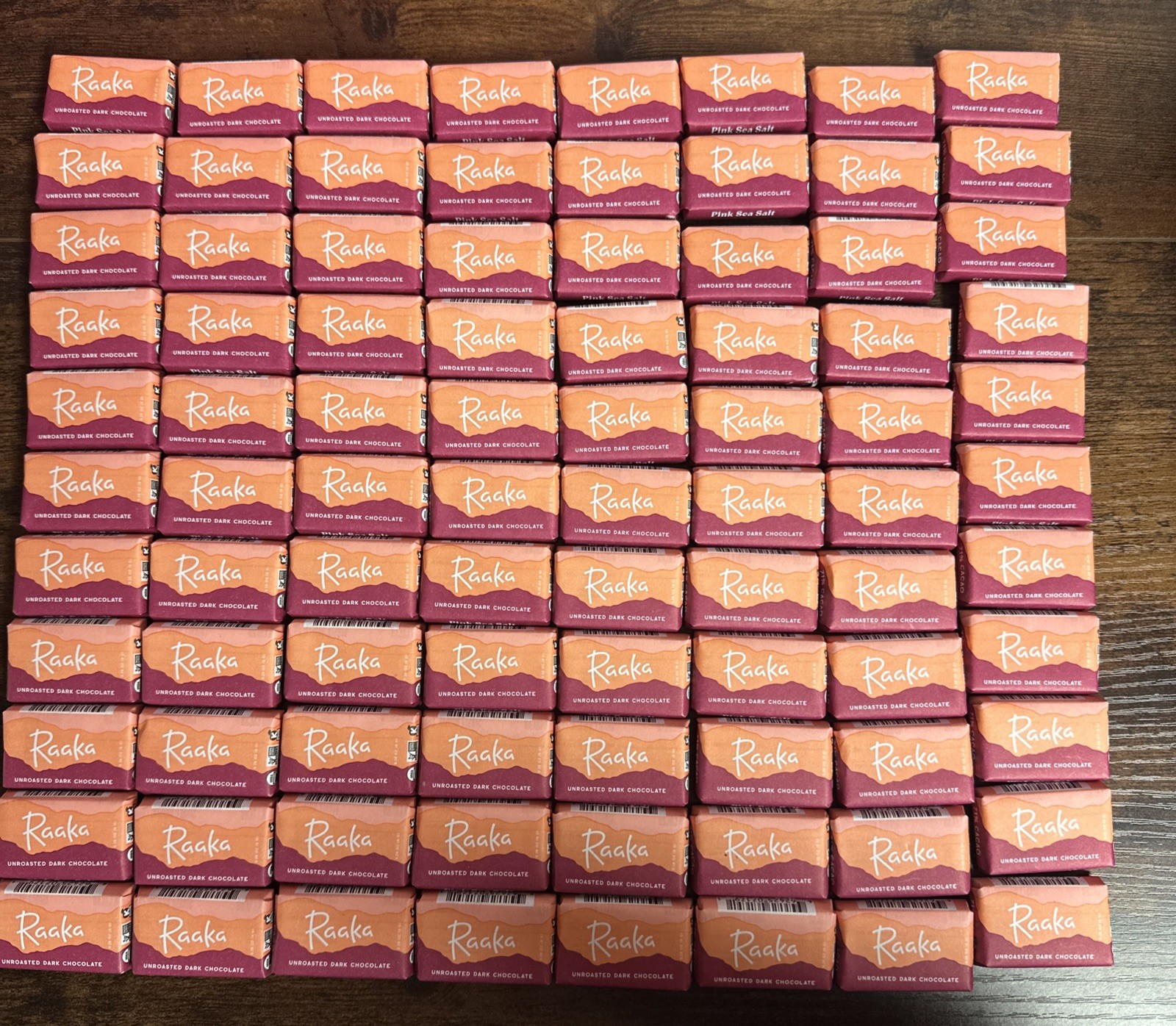 88 Raaka Organic Dark Chocolate 71% Cacao Vegan GF Soy Free 0.28Oz Pink Sea Salt