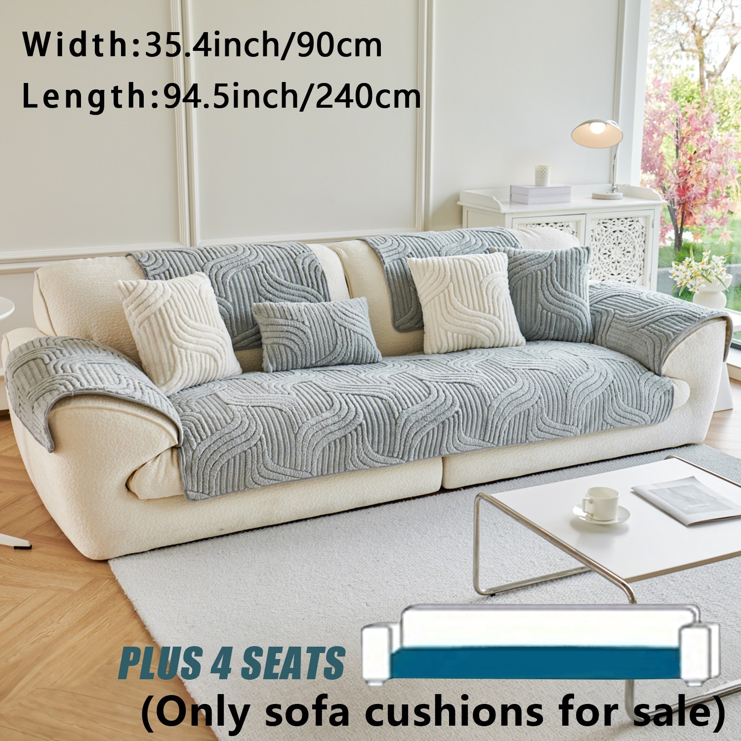 Washable sofa cover, pillowcase, anti-slip decoration for sofa seat cushion