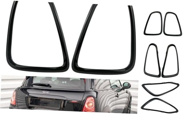 Tail Light Trim Ring Taillights Bezel Compatible with 2007-2015 Mini Black