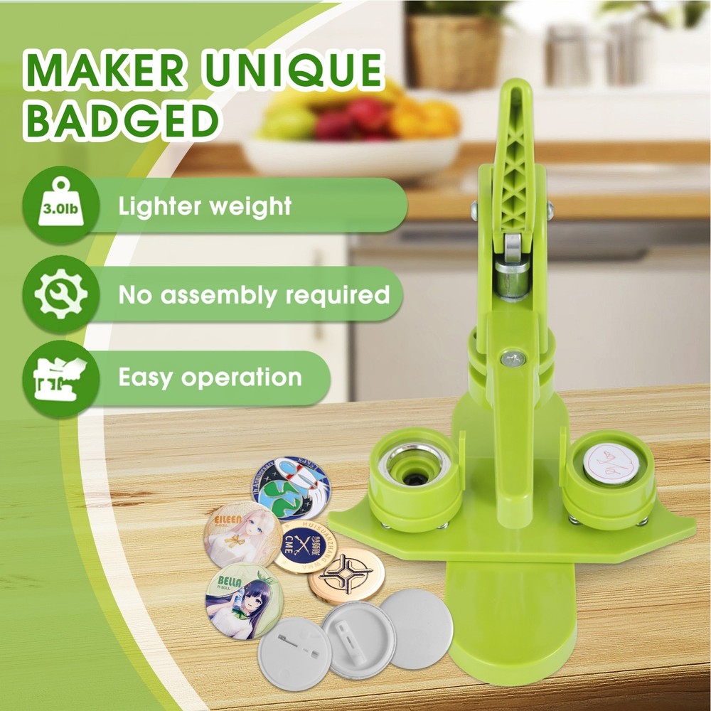 Installation-Free 25mm Button Maker Machine DIY Badge Press Kit 100 Pcs