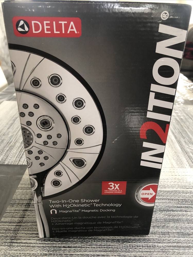 Delta 75589 In2ition 2.0 GPM Multi Function Shower Head With H2OKinetic- Chrome