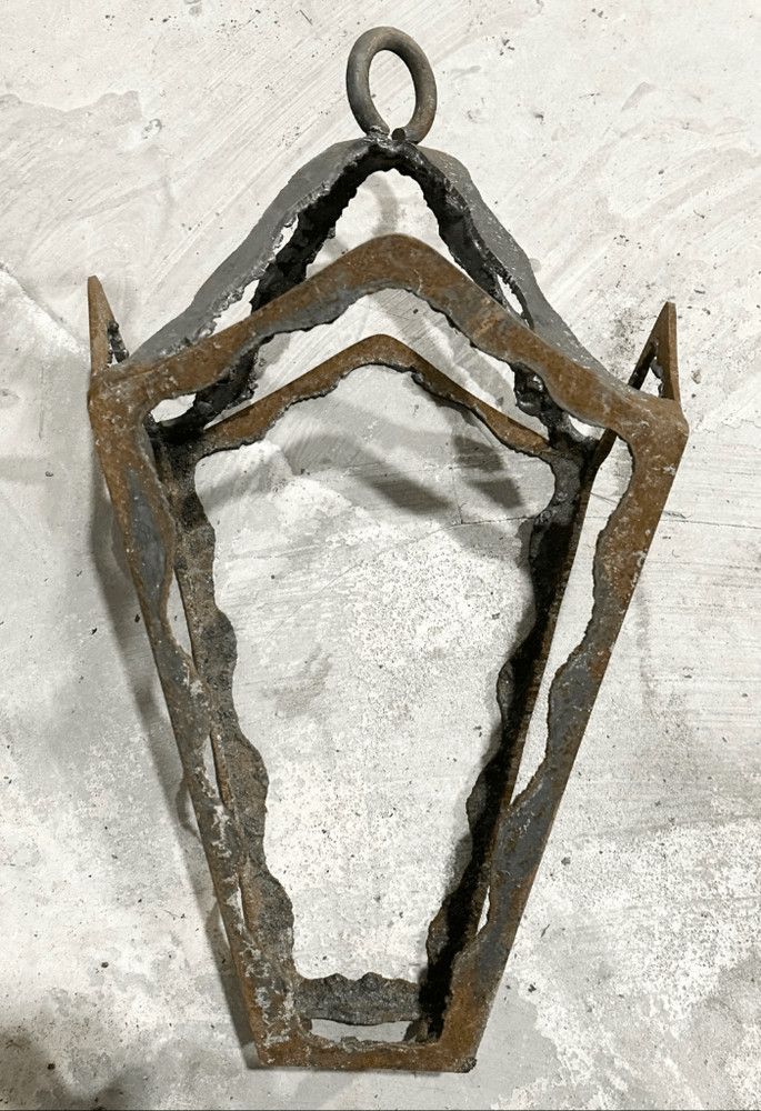 Antique Industrial / Rustic Style Hanging Lantern Frame