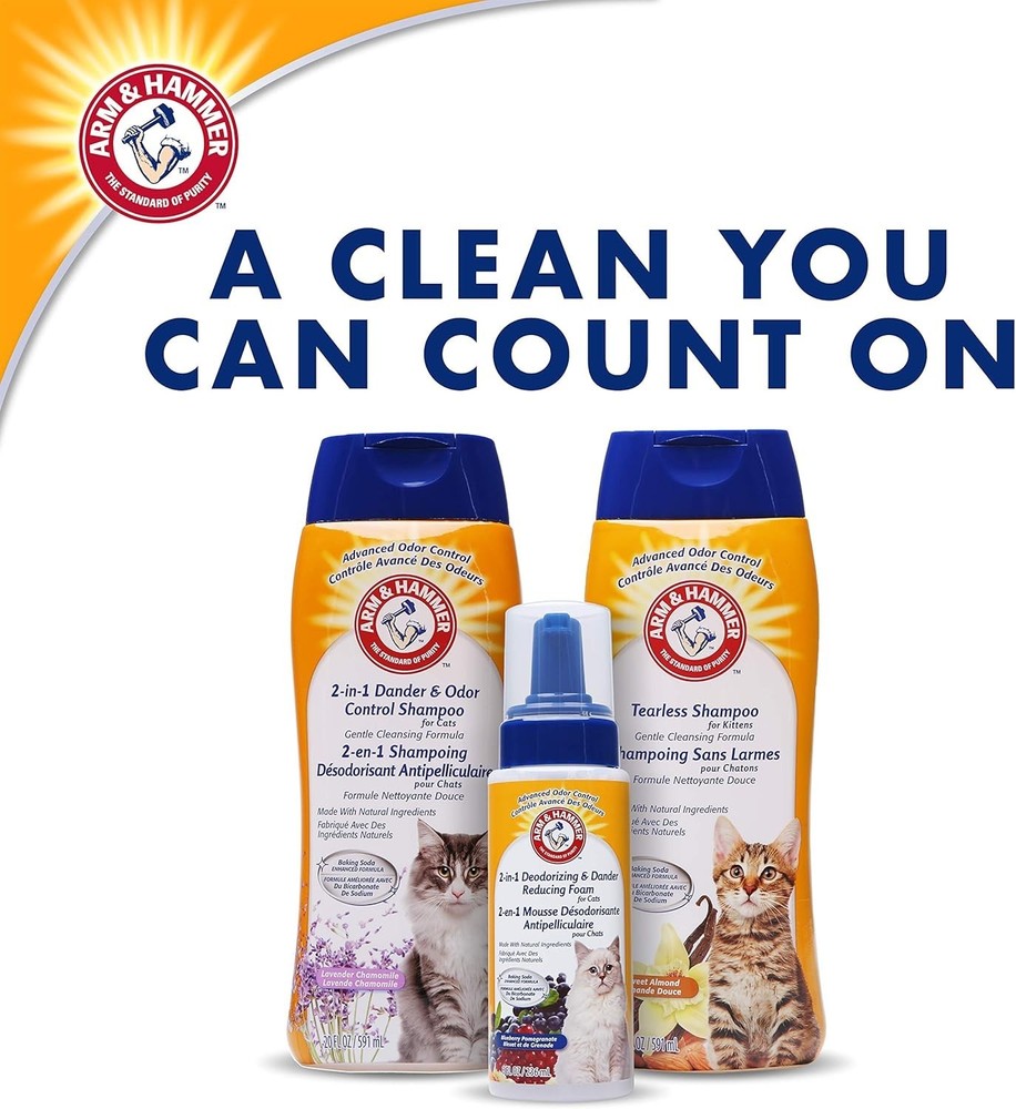 2-in-1 Deodorizing & Dander Reducing Cat Shampoo - Lavender Chamomile, 20 Fl Oz