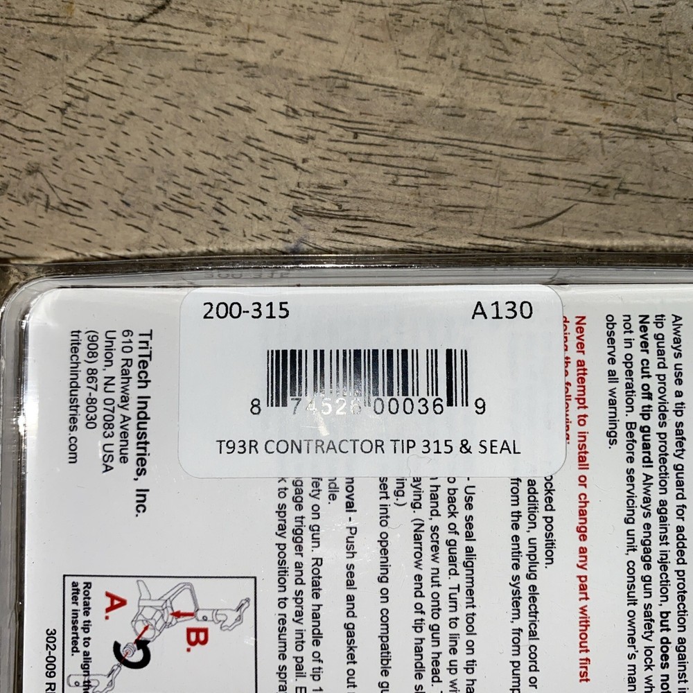 TriTech T93R Airless Spray Tip 315