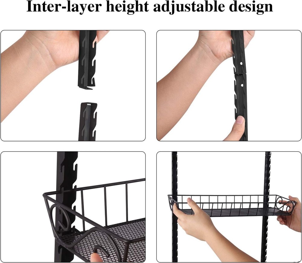Adjustable Wall Mount Spice Rack Organizer, 12-Tier Dual-Use (Multi-Use) Hanging