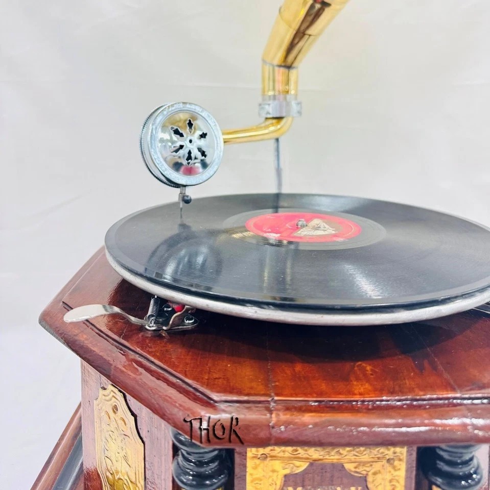 Antique HMV Gramophone Fully Functional Working Phonograph, win-up record player