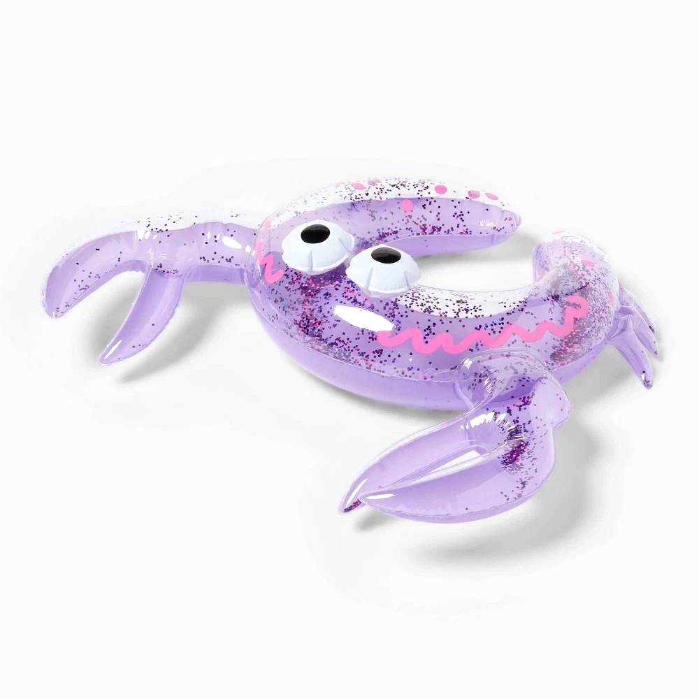 Sun Squad Split Ring Crab Float PVC Pool Toy Purple Ages 3+